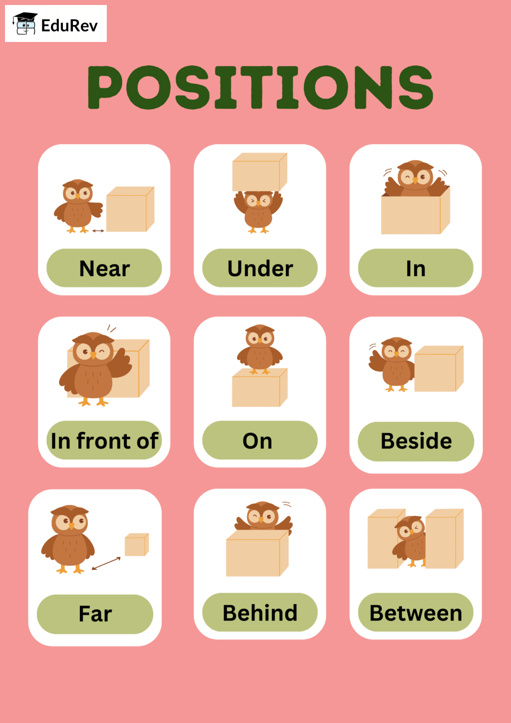 Printable Poster: Positions | English for LKG