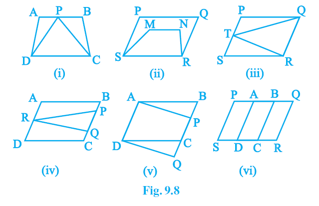 NCERT Solutions for Class 9 Maths Chapter 9 - Exercise 9.1 Areas of Parallelograms and Triangles