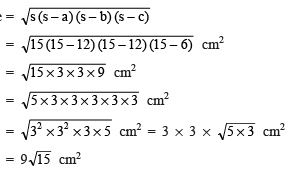 Ex 12.1 NCERT Solutions- Heron’s Formula - Class 9