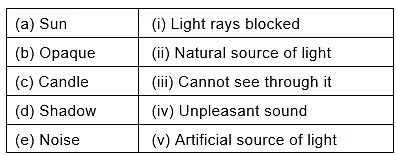 Class 3 Science - Light Sound and Force - CBSE Worksheets Solutions