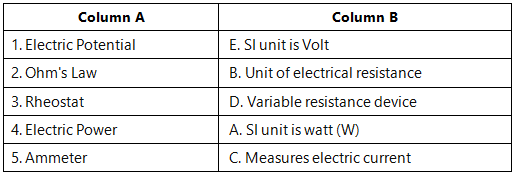 Electricity Class 10 Worksheet Science Chapter 11