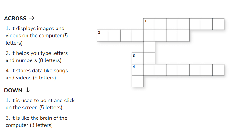 Worksheet: Know your Computers | International Computer Science Olympiad Class 1