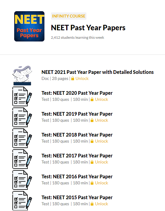What do you get under EduRev Infinity Package for NEET? | Chemistry Class 12