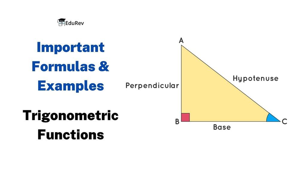 Important Trigonometric Functions - 1 Formulas for JEE and NEET