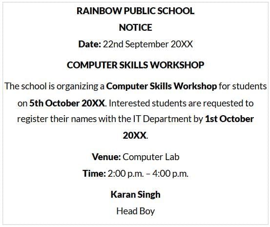 Practice: Notice Writing- 1 | English Grammar Advanced - Class 10