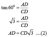 NCERT Solutions for Class 10 Maths Chapter 9 - Some Applications of Trigonometry (Exercise 9.1)