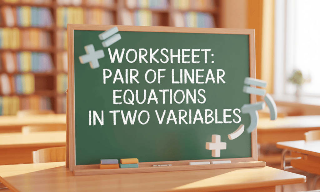 Pair of Linear Equations in Two Variables Class 10 Worksheet Maths Chapter 3