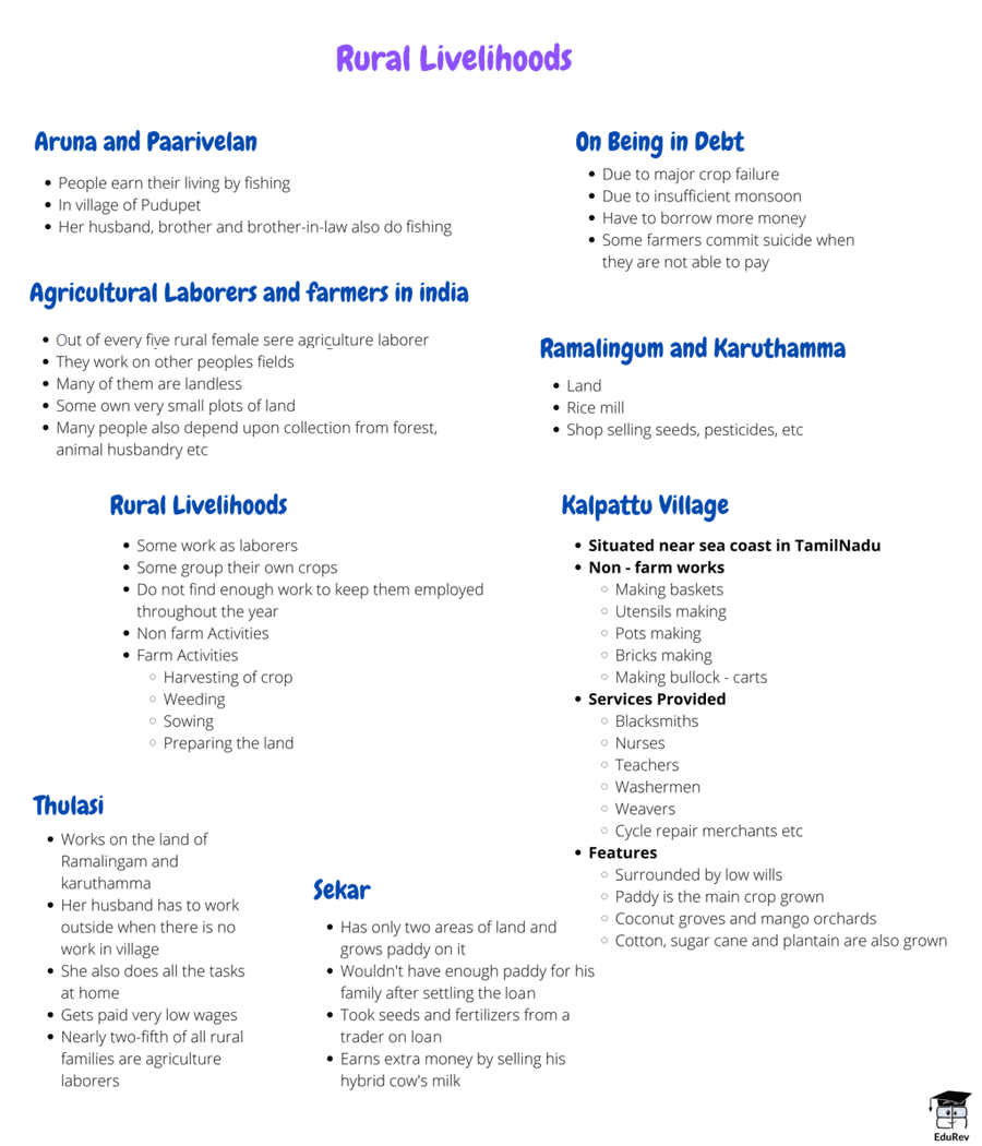 Mindmap: Rural Livelihoods | Social Studies (SST) Class 6