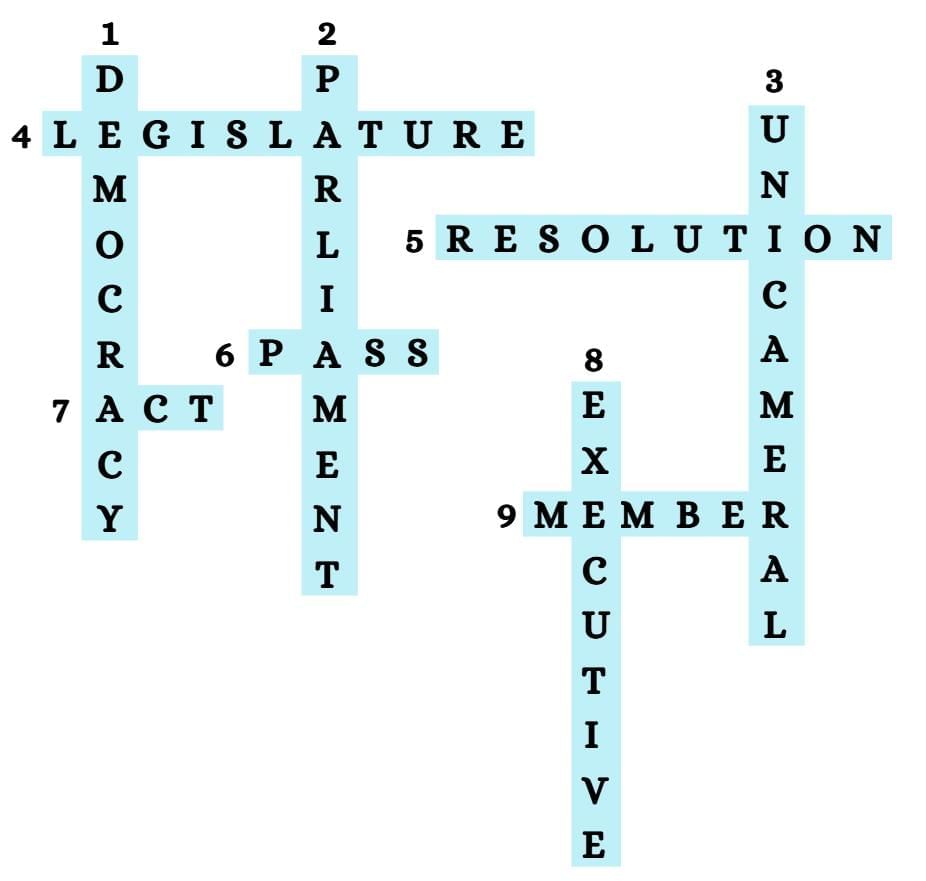 Assignment: Legislature | Political Science Class 11 - Humanities/Arts
