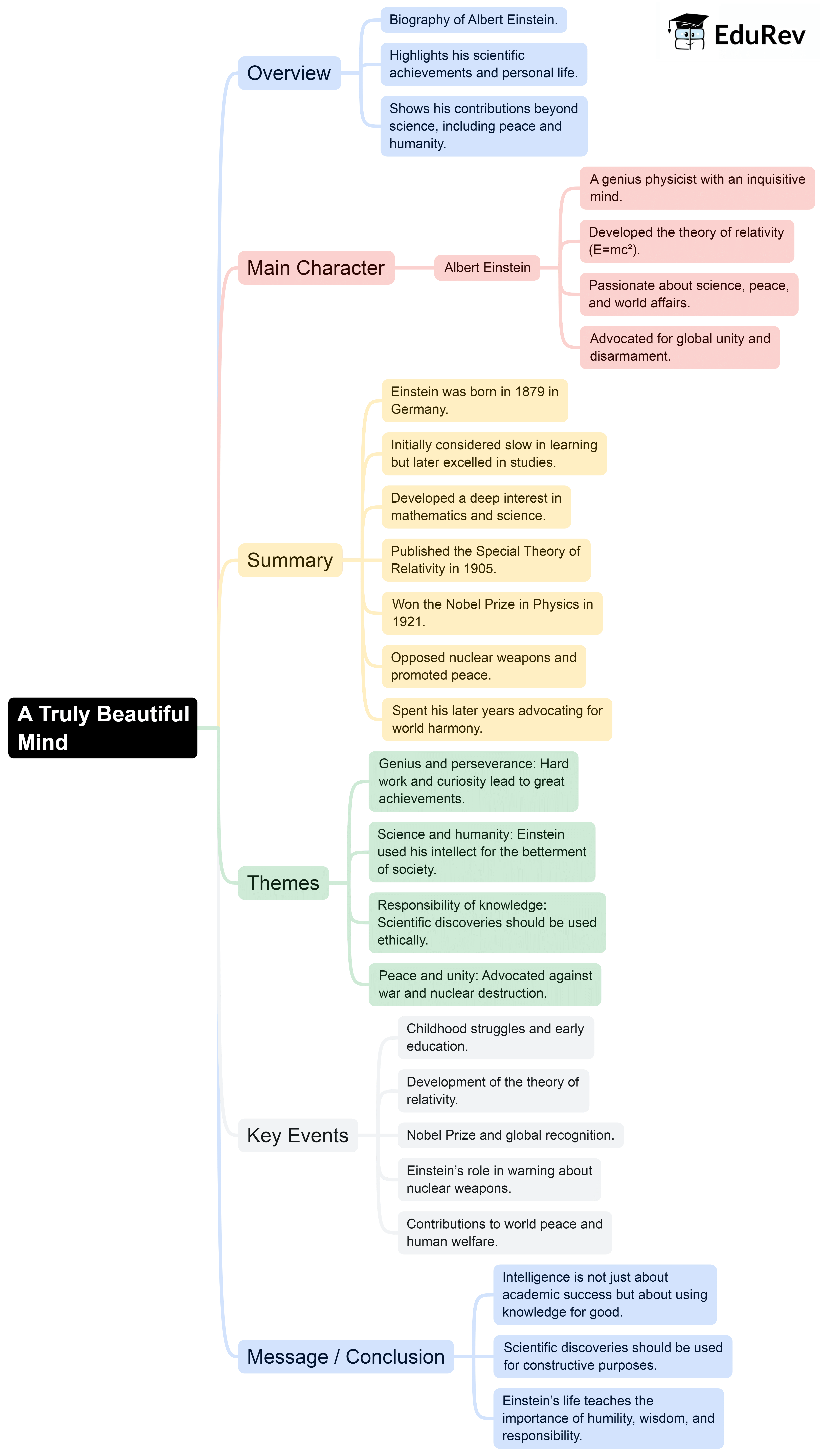 Mind Map: A Truly Beautiful Mind - Class 9
