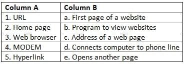 Worksheet Solutions: The Internet: Web Browser - Computer Studies Class ...