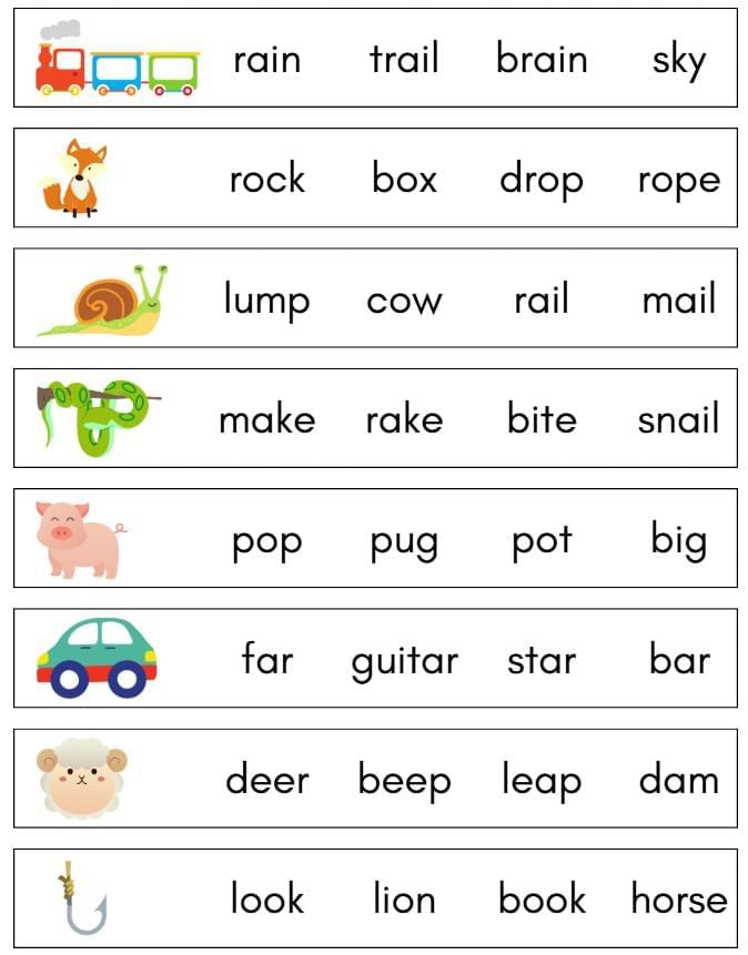 Worksheet: Rhyming Words | English for LKG