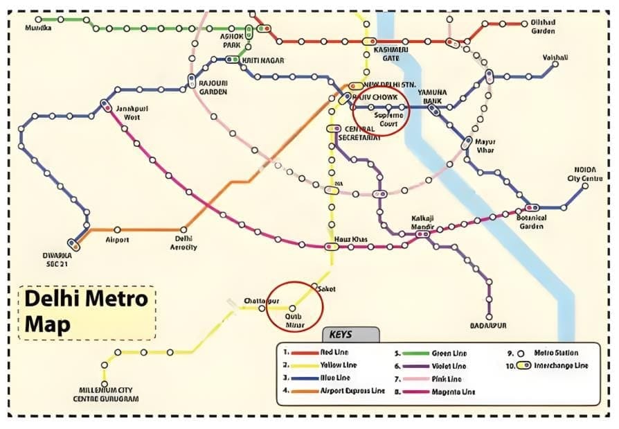 Delhi Metro Train Stations