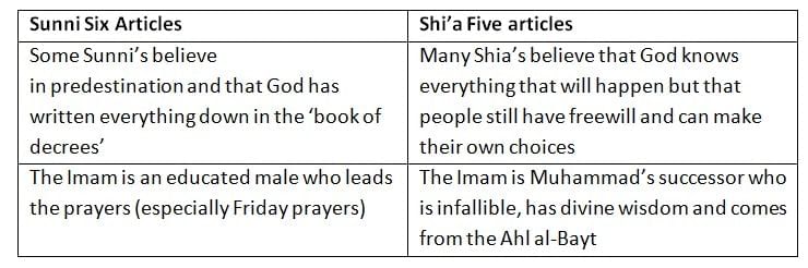 Difference Between Sunnii & Shi`a Core Beliefs | Religion, Philosophy & Ethics for GCSE/IGCSE - Year 11