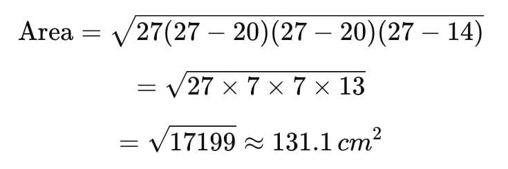 Class 9 Maths Chapter 10 Question Answers - Heron’s Formula