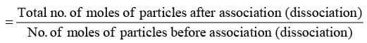 van`t Hoff Factor: