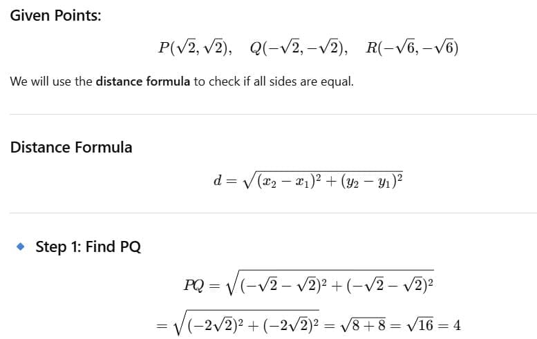 Short Answer Questions: Coordinate Geometry
