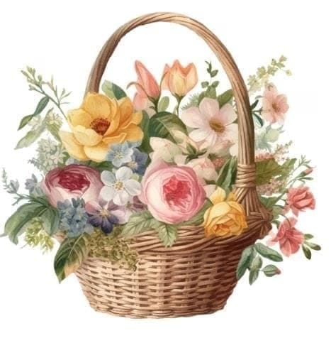 Basket with Flowers