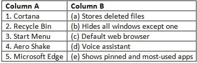 Match the Following