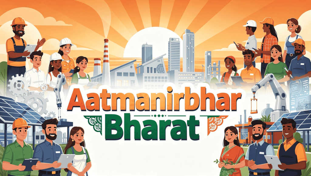 Give a brief description of the Aatmanirbhar Bharat. What steps have been taken by the government?