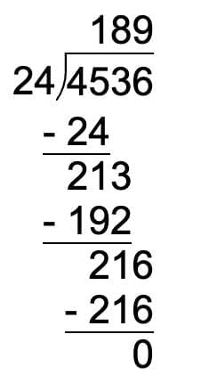 B) Long Division (Show Working)