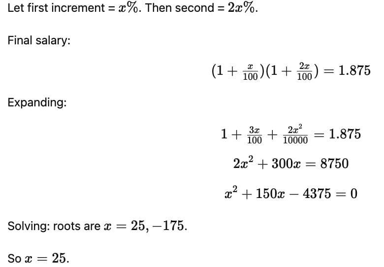 Percentages CAT Previous Year Questions with Answer PDF