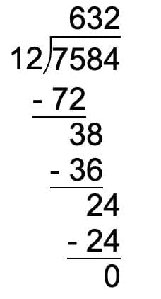 B) Long Division (Show Working)