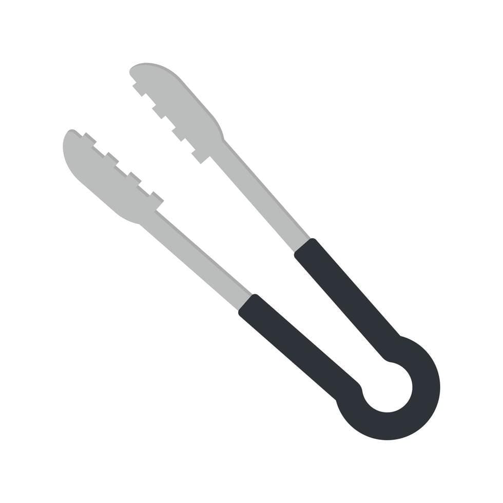 Kitchen tongs clipart vector illustration. Simple tongs sign flat vector design. Tongs with plastic handle dinner tool icon isolated on white. Tongs cartoon clipart. Kitchen utensils concept symbol 11064826 Vector Art at