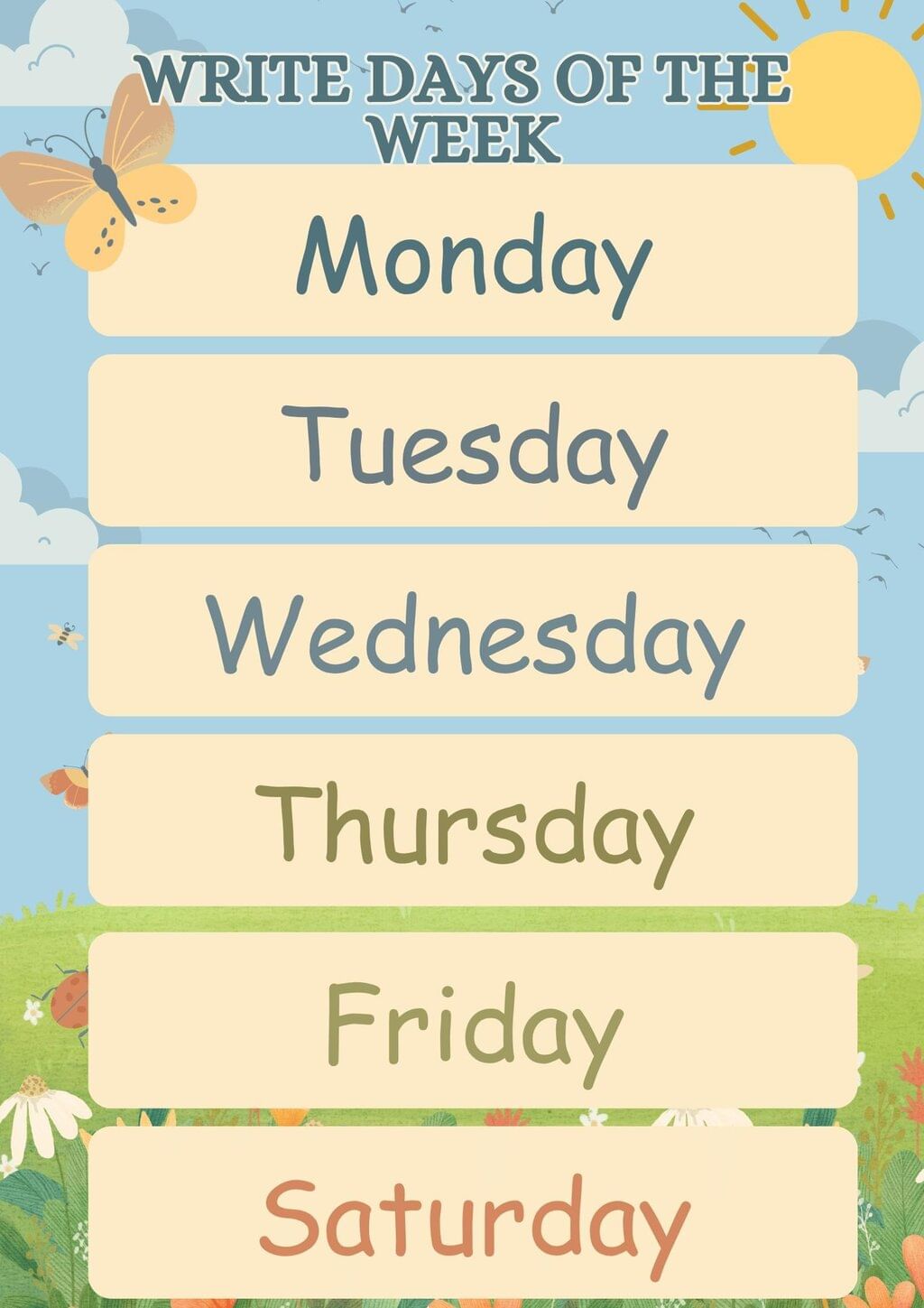 Worksheet Solutions: Months of the Year and Days of the Week | English for LKG