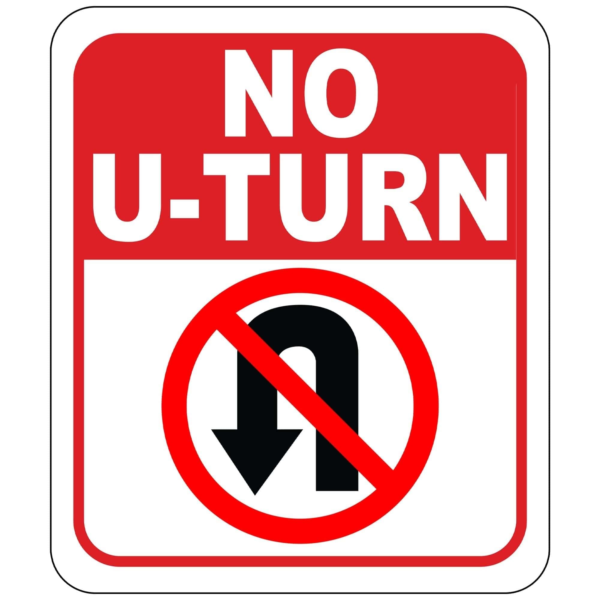 No U-Turn Allowed Aluminum Composite Outdoor Sign - Street, Road, Traffic, Property Posted, No Turnaround Private Driveway, One Way - 8.5" X 10" : Amazon.in: Industrial & Scientific