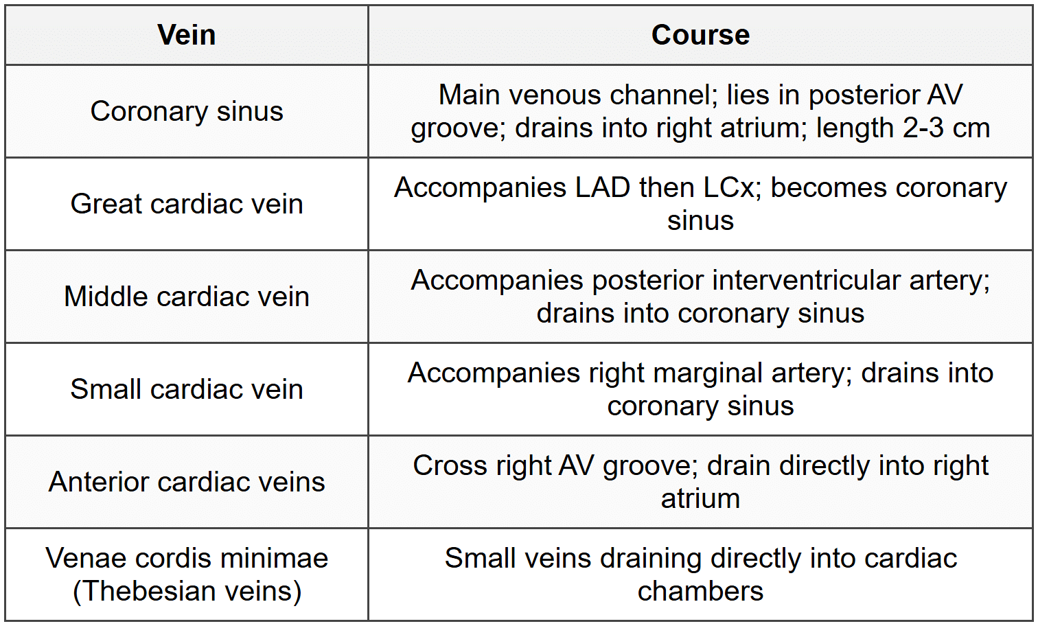 3.5.3 Venous Drainage