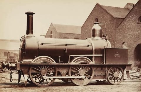 A steam locomotive of the Madras Railway