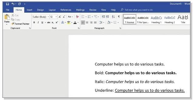 Formatting in Word 2016 Chapter Notes | Computer Studies Class 4 ICSE