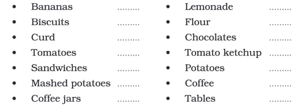 A. Classify the following as `C` (Countable) and `U` (Uncountable)