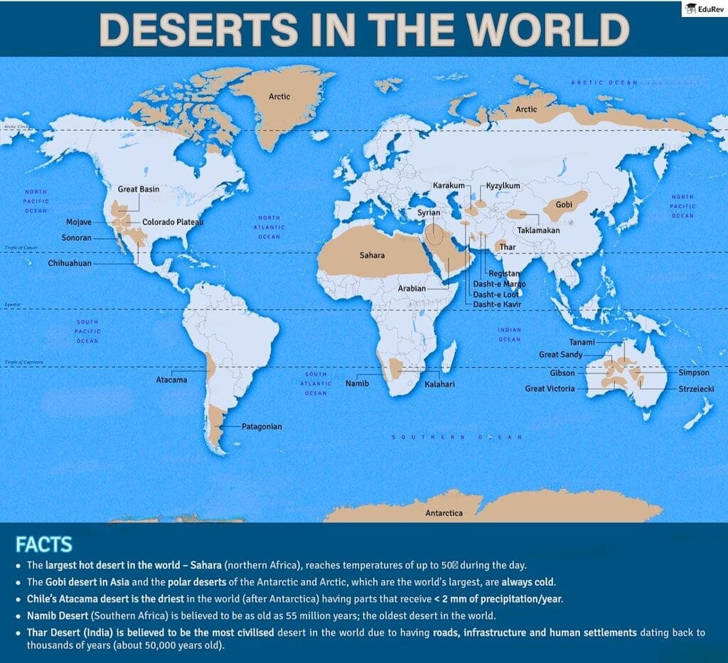 Map: Desserts in the World