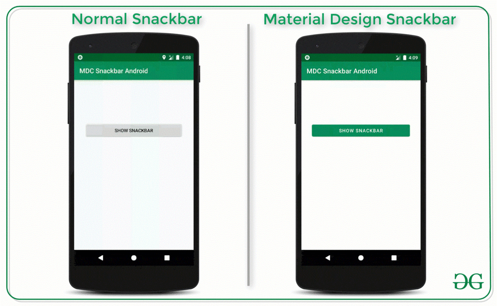 Snackbar Material Design Components in Android - Software Development