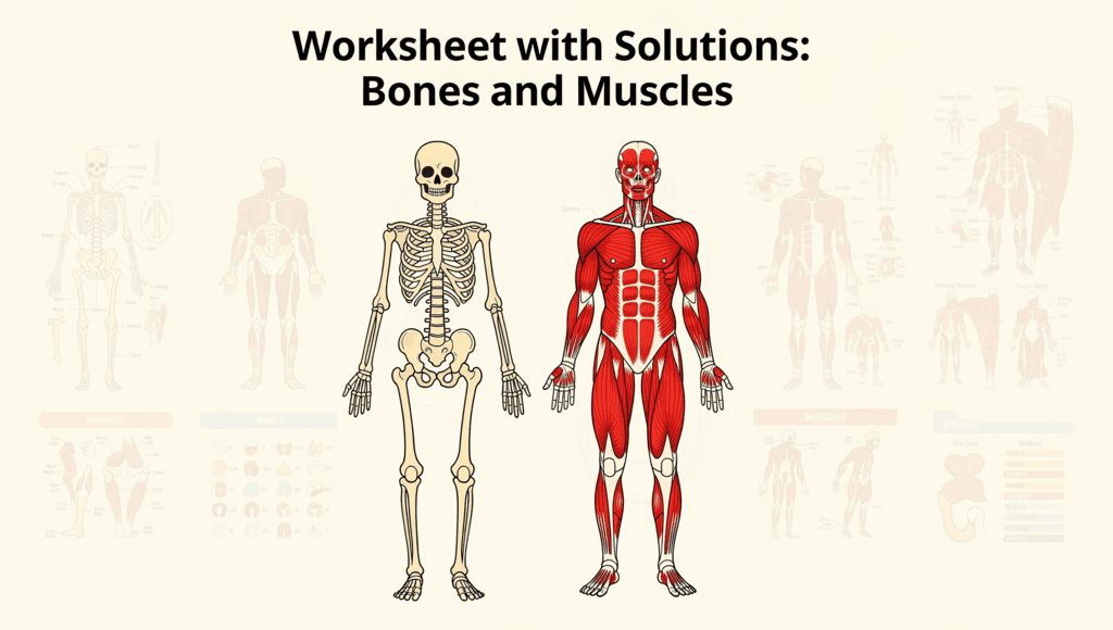 Bones and Muscles Worksheet - Class 2 Science ICSE PDF Download