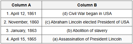 Match the following