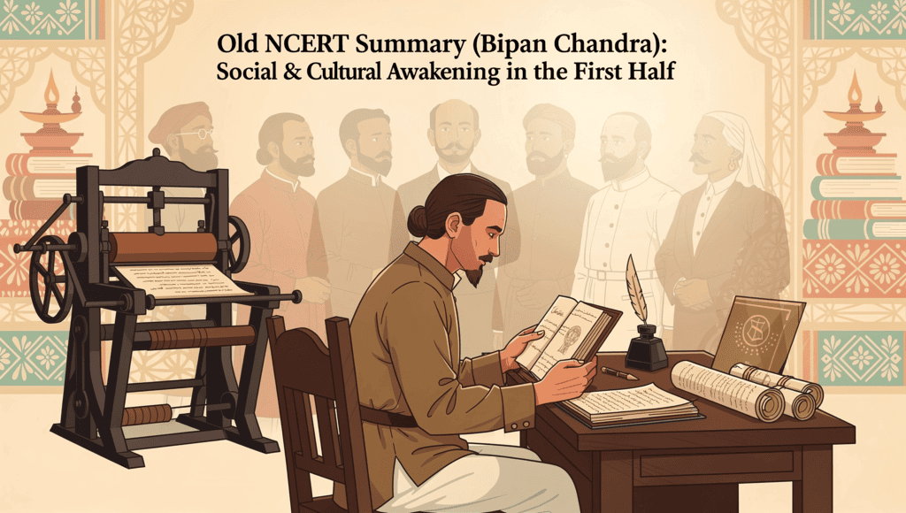 Old NCERT Summary (Bipan Chandra): Social & Cultural Awakening in the First Half - 1