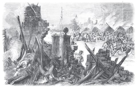 Imaginary depiction of the sepoys’ rebellion at Meerut&nbsp;