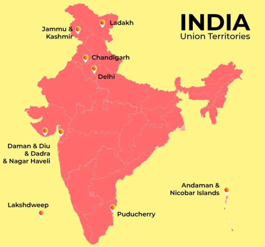 8 Union Territories of India