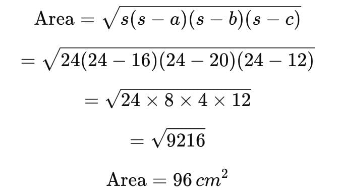 Class 9 Maths Chapter 10 Question Answers - Heron’s Formula