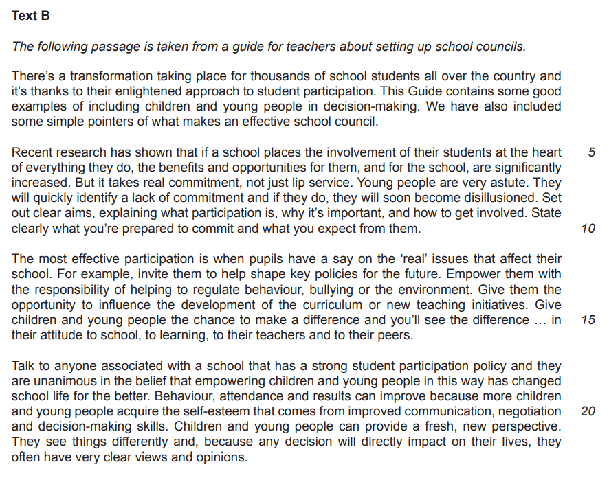 Demo Answer: Speech | English Language for GCSE/IGCSE - Class 10
