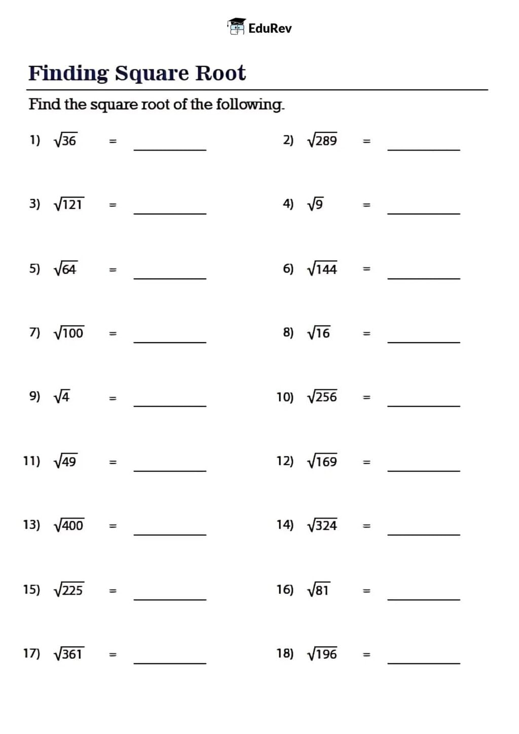 Visual Worksheet: Square Numbers | Mathematics Class 8- New NCERT (Ganita Prakash)
