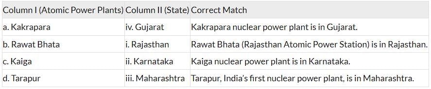 Class 10 Geography Chapter 5 Previous Year Questions - Minerals and Energy Resources