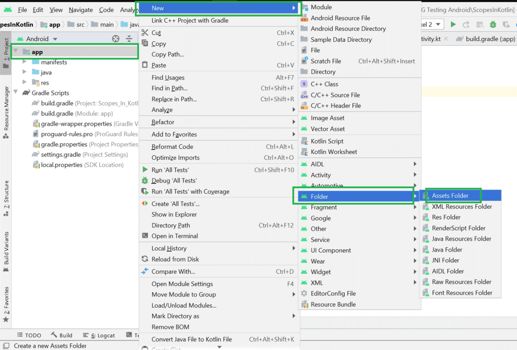 Assets Folder in Android Studio - Software Development