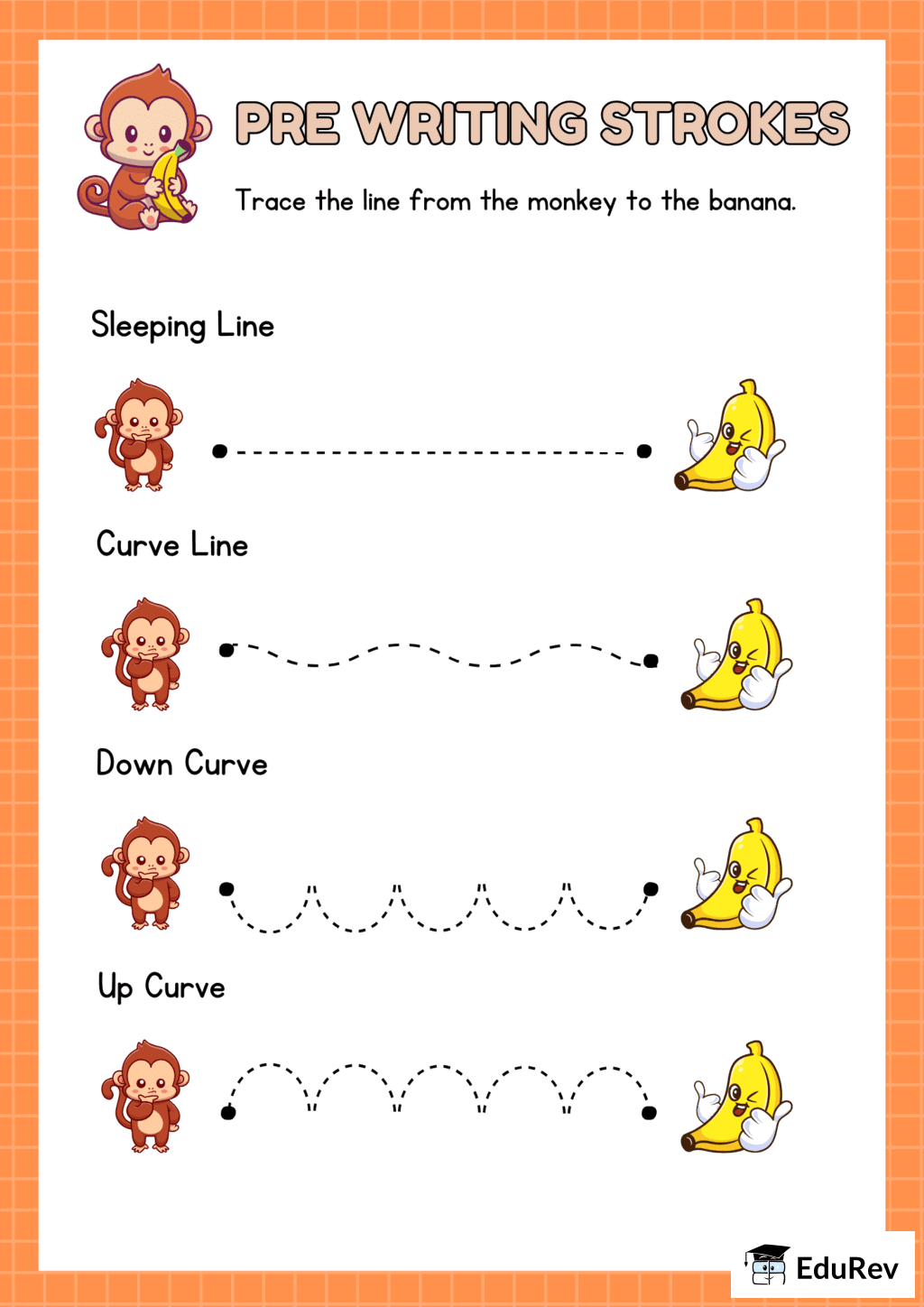 Printable Poster: Pre Writing Strokes | English for LKG