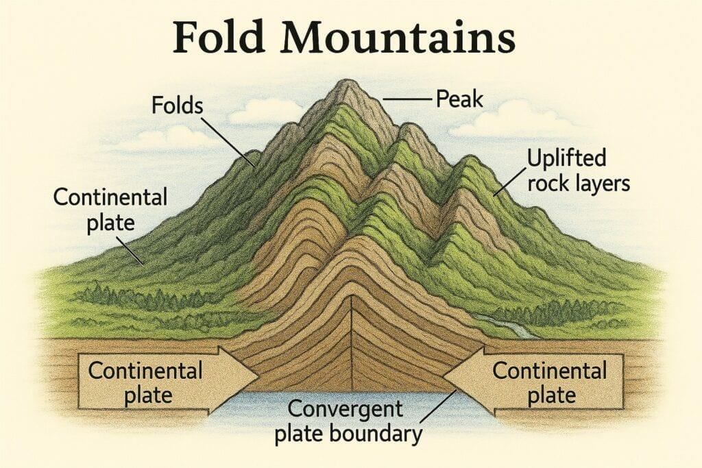 Basic Mountain-Building (Fold, Block, Volcanic Mountains) | General Awareness for SSC CGL