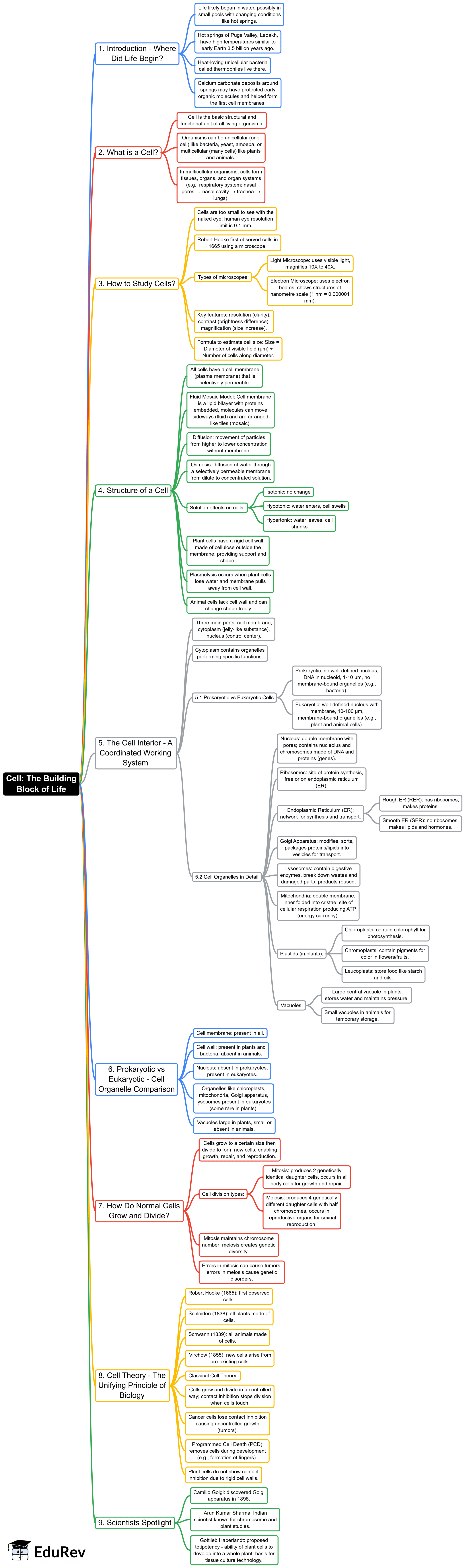 Mind Map: Cell: The Building Block of Life