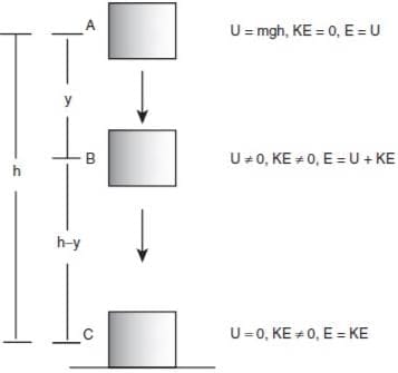 Free fall : Sum of Potential and Kinetic Energy remain constant at each and every point